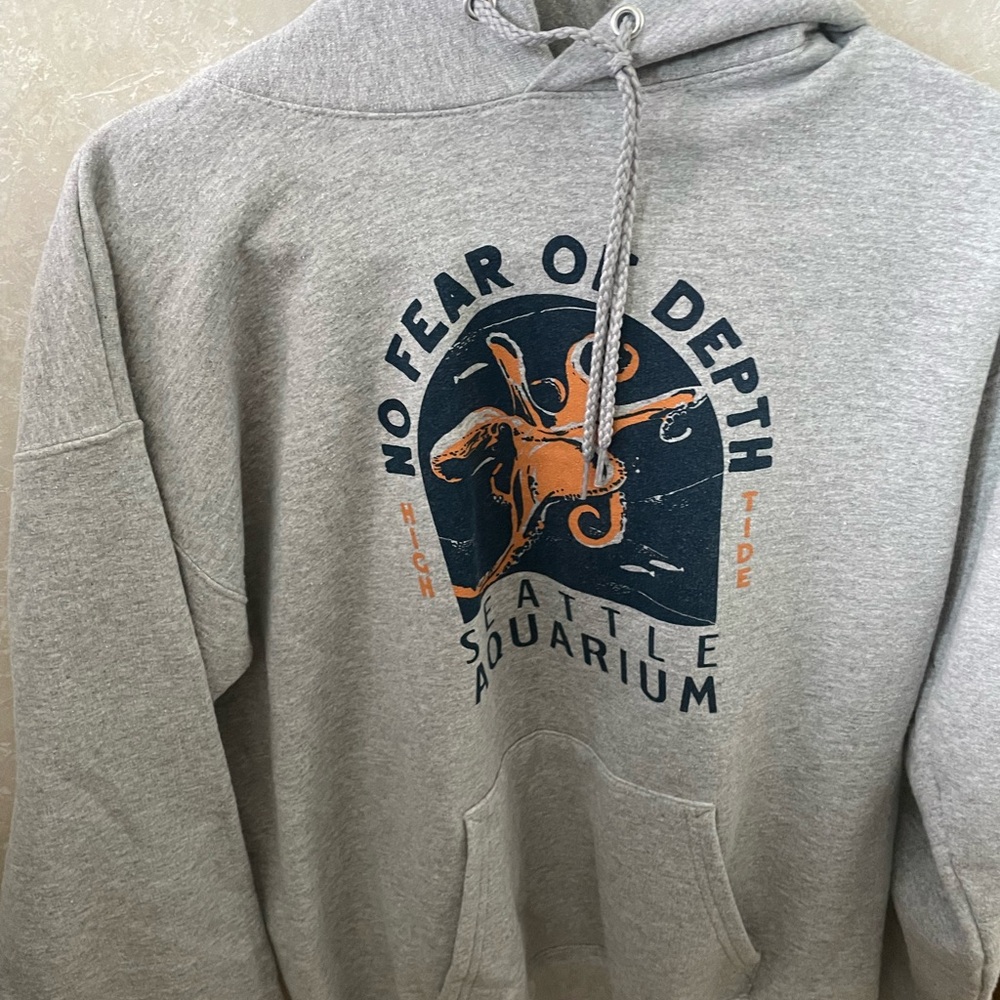 Gray Cozy Sweatshirt with Graphic Design
